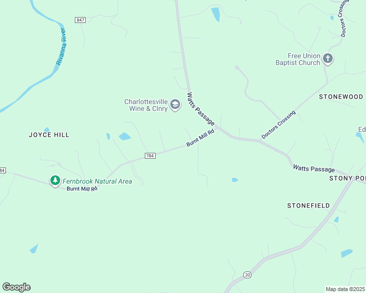 map of restaurants, bars, coffee shops, grocery stores, and more near 3265 Burnt Mill Road in Charlottesville