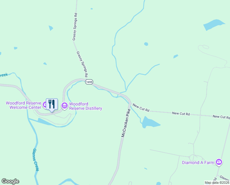 map of restaurants, bars, coffee shops, grocery stores, and more near McCracken Pike in Versailles