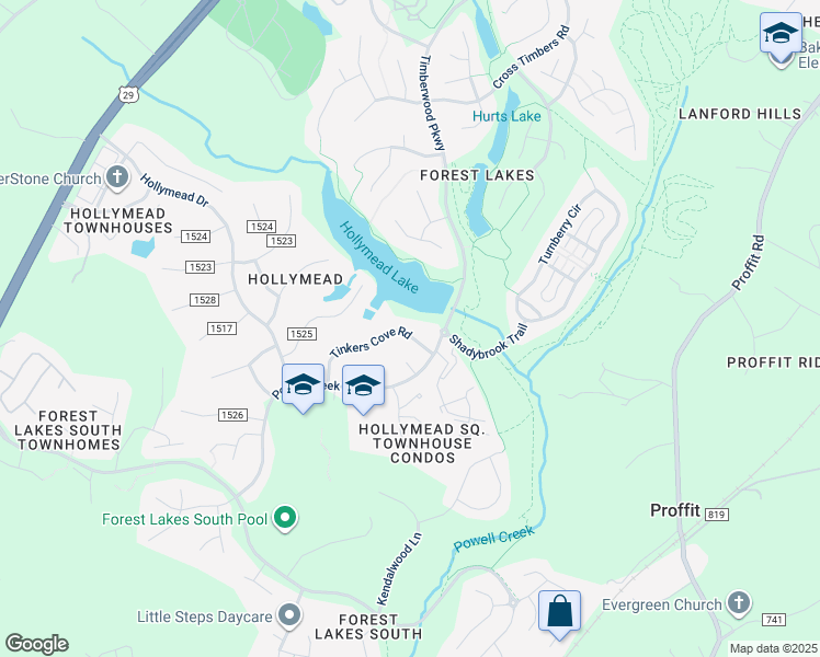 map of restaurants, bars, coffee shops, grocery stores, and more near 1860 Tinkers Cove Road in Charlottesville
