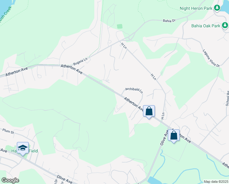 map of restaurants, bars, coffee shops, grocery stores, and more near Atherton Avenue in Novato