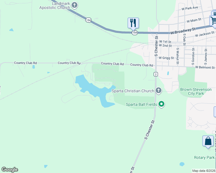 map of restaurants, bars, coffee shops, grocery stores, and more near 35 Bogey Run in Sparta
