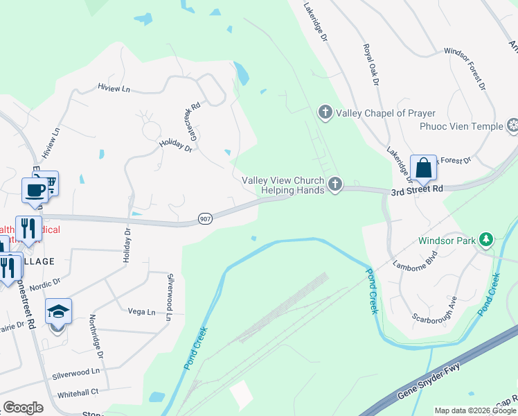 map of restaurants, bars, coffee shops, grocery stores, and more near 9209 3rd Street Road in Louisville