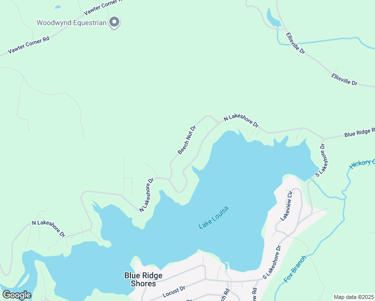 map of restaurants, bars, coffee shops, grocery stores, and more near 178 Beech Nut Drive in Louisa