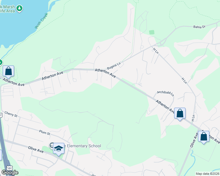 map of restaurants, bars, coffee shops, grocery stores, and more near 685 Atherton Avenue in Novato