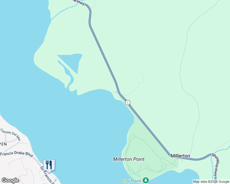 map of restaurants, bars, coffee shops, grocery stores, and more near 15479 California 1 in Marshall