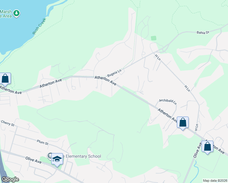 map of restaurants, bars, coffee shops, grocery stores, and more near 673 Atherton Avenue in Novato