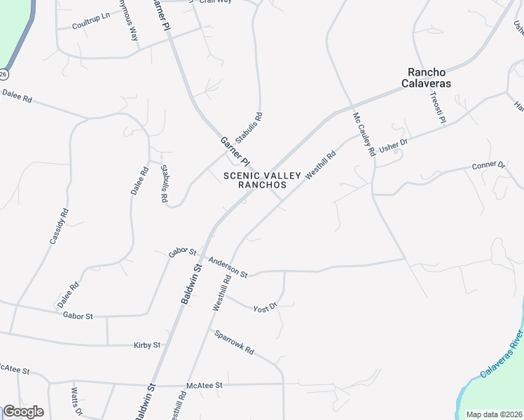 map of restaurants, bars, coffee shops, grocery stores, and more near 7126 Westhill Road in Valley Springs