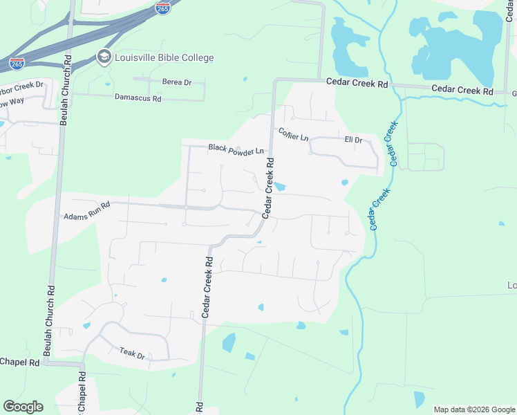 map of restaurants, bars, coffee shops, grocery stores, and more near 8500 Long Rifle Court in Louisville