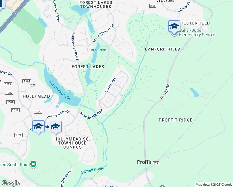 map of restaurants, bars, coffee shops, grocery stores, and more near 3315 Turnberry Circle in Charlottesville