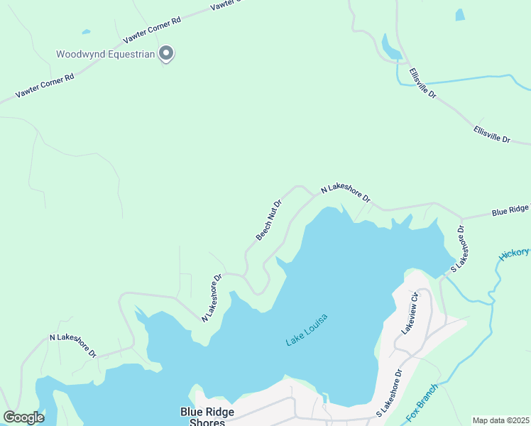 map of restaurants, bars, coffee shops, grocery stores, and more near 245 Beech Nut Drive in Louisa