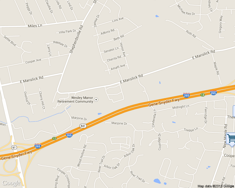 map of restaurants, bars, coffee shops, grocery stores, and more near Bartonfield Lane in Louisville