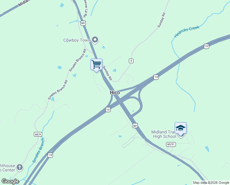 map of restaurants, bars, coffee shops, grocery stores, and more near in Hico