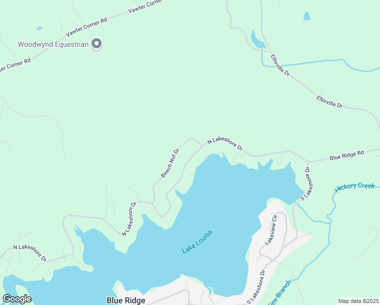 map of restaurants, bars, coffee shops, grocery stores, and more near 596 North Lakeshore Drive in Louisa