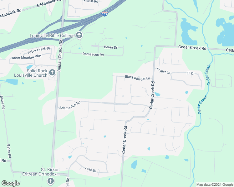 map of restaurants, bars, coffee shops, grocery stores, and more near 9501 Deer Trail Place in Louisville