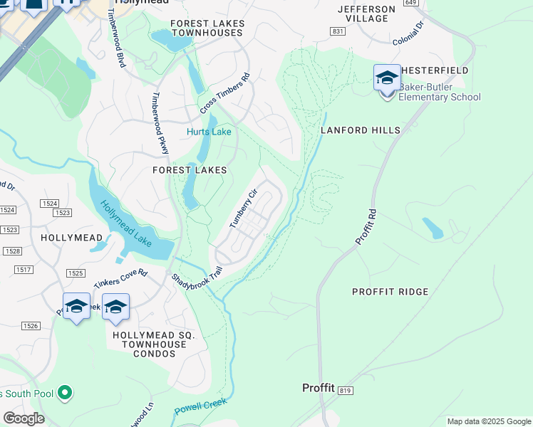 map of restaurants, bars, coffee shops, grocery stores, and more near 3335 Turnberry Circle in Charlottesville