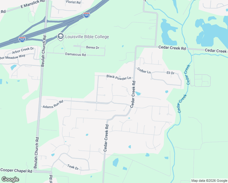 map of restaurants, bars, coffee shops, grocery stores, and more near 8402 Adams Run Road in Louisville