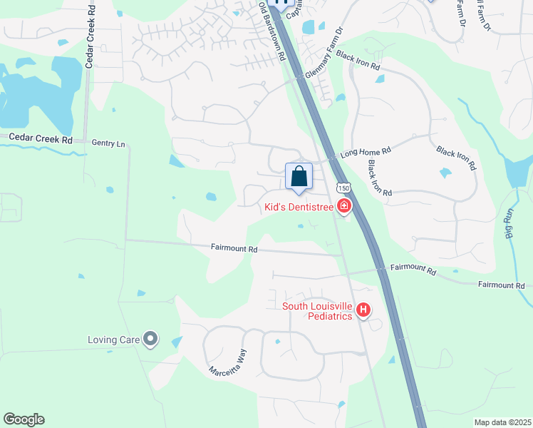 map of restaurants, bars, coffee shops, grocery stores, and more near 8705 Hidden Grove Place in Louisville