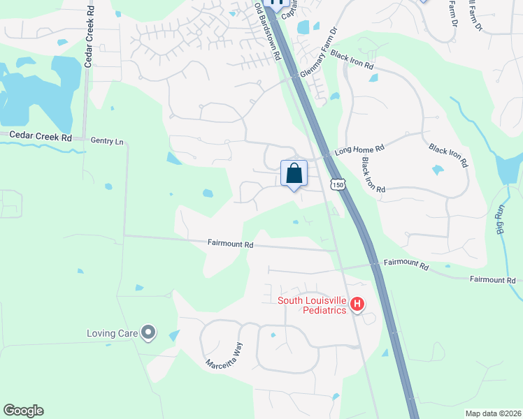 map of restaurants, bars, coffee shops, grocery stores, and more near 10112 Landwood Drive in Louisville