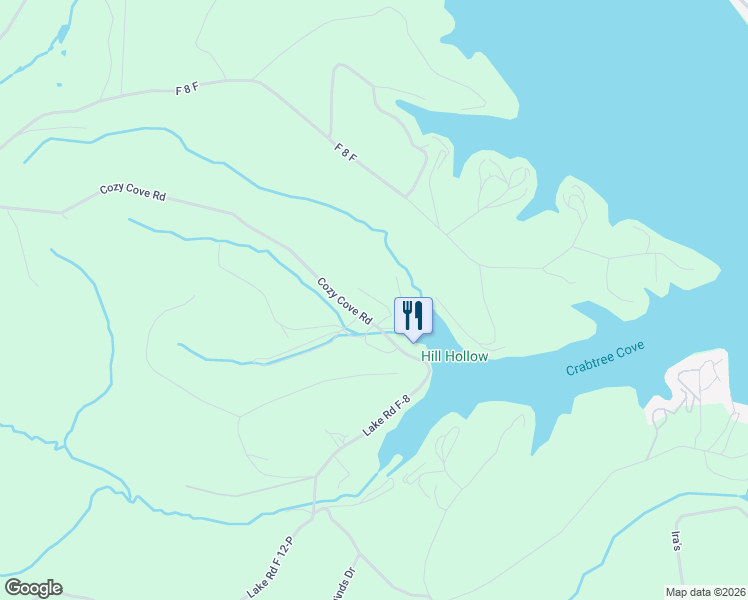 map of restaurants, bars, coffee shops, grocery stores, and more near 1467 Cozy Cove Road in Sunrise Beach