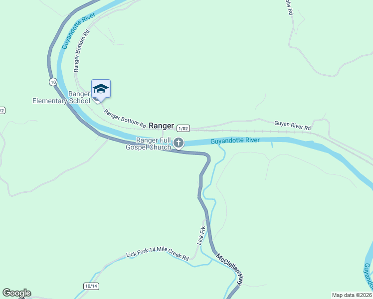 map of restaurants, bars, coffee shops, grocery stores, and more near 2920 McClellan Highway in Ranger