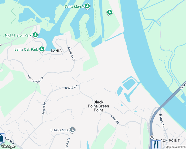 map of restaurants, bars, coffee shops, grocery stores, and more near 29 Anton Way in Novato