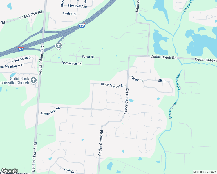 map of restaurants, bars, coffee shops, grocery stores, and more near 9022 Black Powder Lane in Louisville