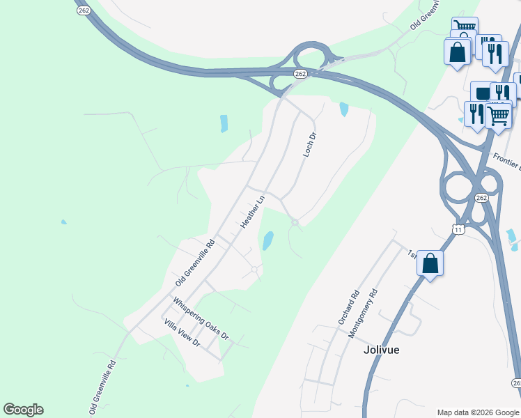 map of restaurants, bars, coffee shops, grocery stores, and more near 146 Heather Lane in Staunton