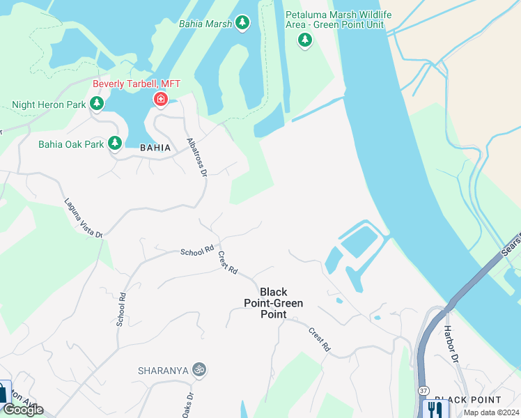 map of restaurants, bars, coffee shops, grocery stores, and more near 29 Anton Way in Novato