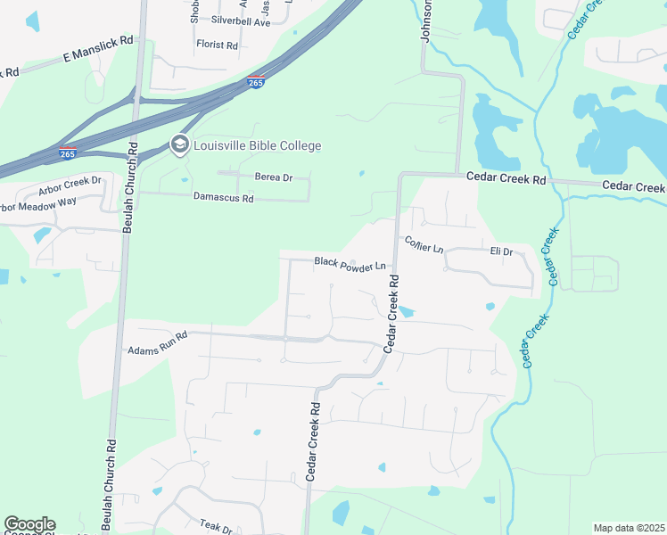 map of restaurants, bars, coffee shops, grocery stores, and more near 9020 Black Powder Lane in Louisville