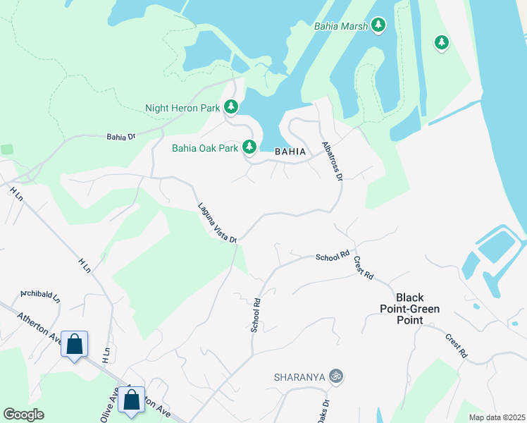 map of restaurants, bars, coffee shops, grocery stores, and more near 2100 Laguna Vista Drive in Novato