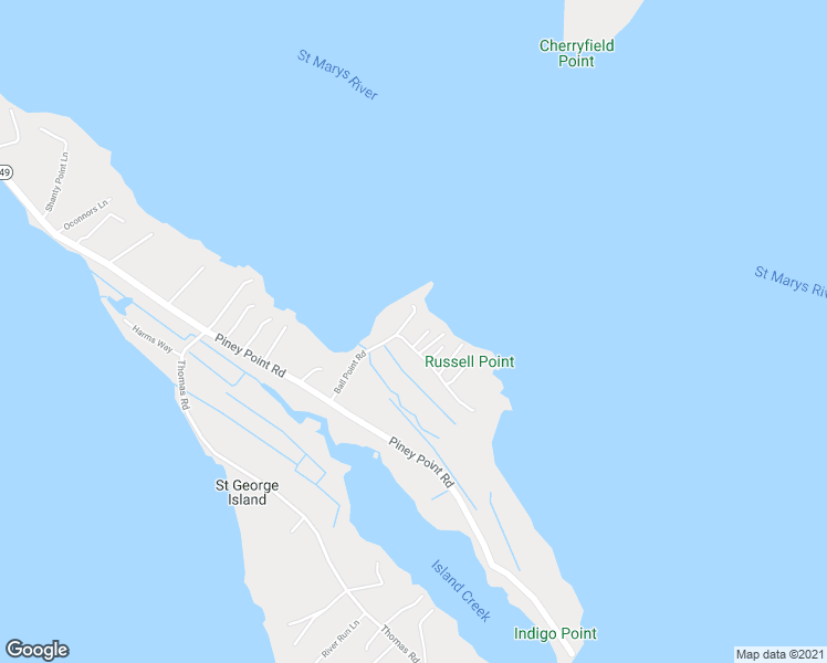 map of restaurants, bars, coffee shops, grocery stores, and more near 16448 Ball Point Road in Piney Point