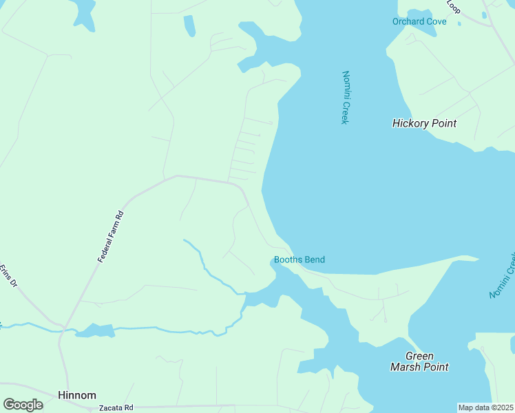 map of restaurants, bars, coffee shops, grocery stores, and more near 1227 Federal Farm Road in Montross