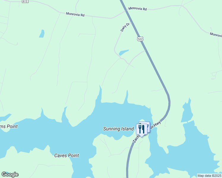 map of restaurants, bars, coffee shops, grocery stores, and more near 5806 Blue Ridge Road in Mineral