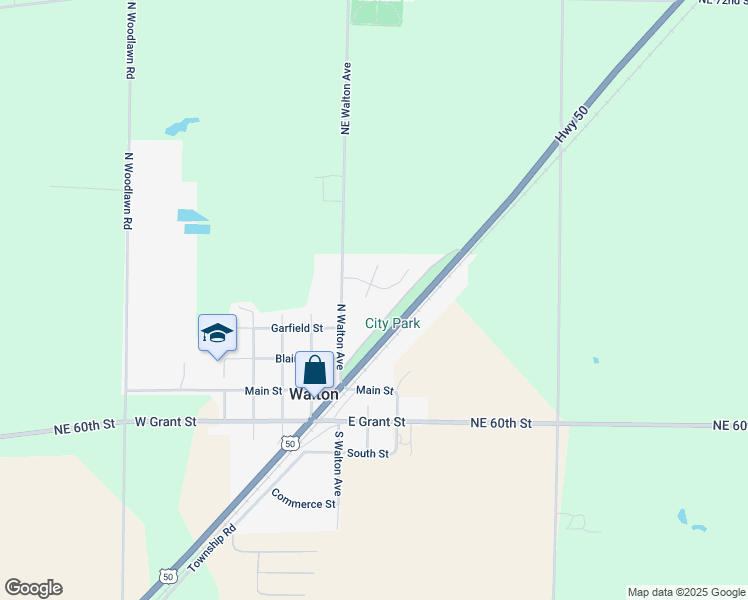 map of restaurants, bars, coffee shops, grocery stores, and more near 100 Eric Drive in Walton