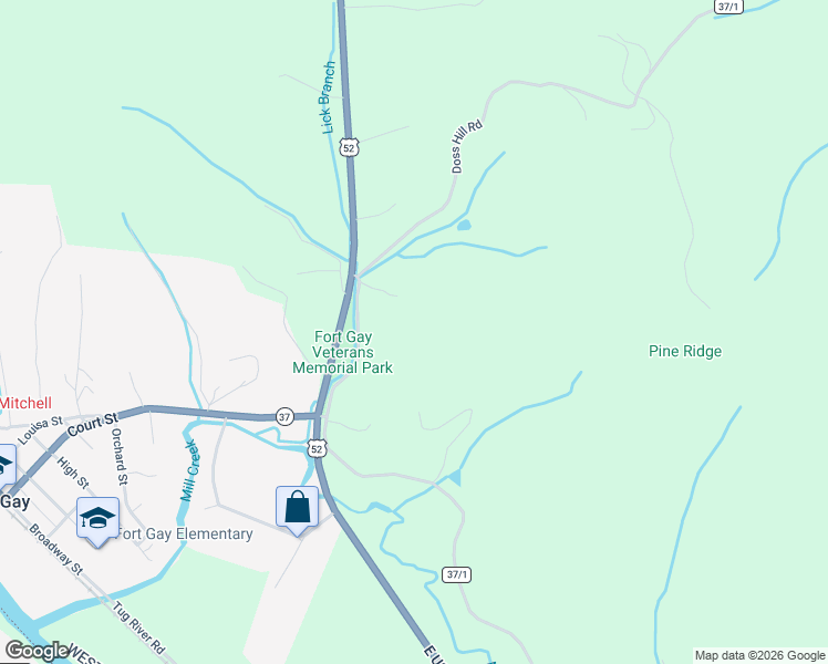 map of restaurants, bars, coffee shops, grocery stores, and more near 89 Perry Drive in Fort Gay