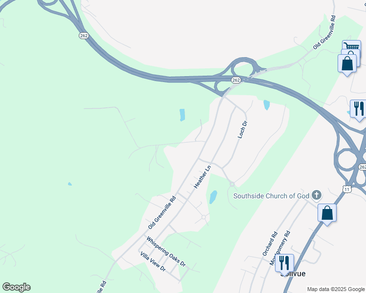 map of restaurants, bars, coffee shops, grocery stores, and more near 48 Greenville Farm Lane in Staunton