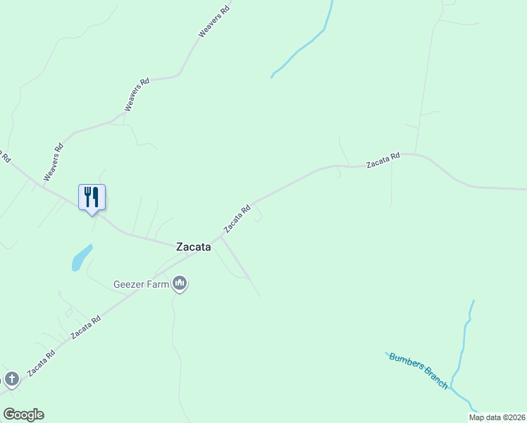 map of restaurants, bars, coffee shops, grocery stores, and more near 2730 Zacata Road in Montross