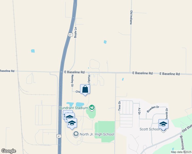 map of restaurants, bars, coffee shops, grocery stores, and more near 811 East Baseline Road in Evansville