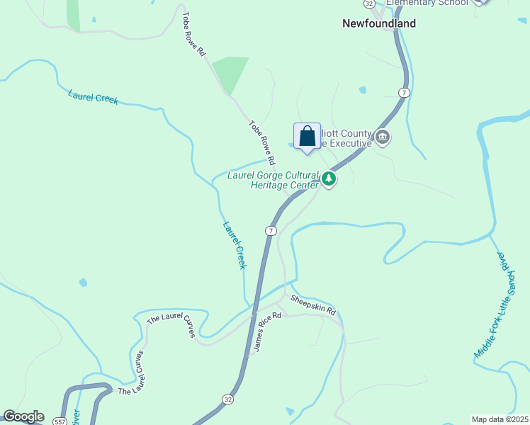 map of restaurants, bars, coffee shops, grocery stores, and more near Highway 32 in Sandy Hook