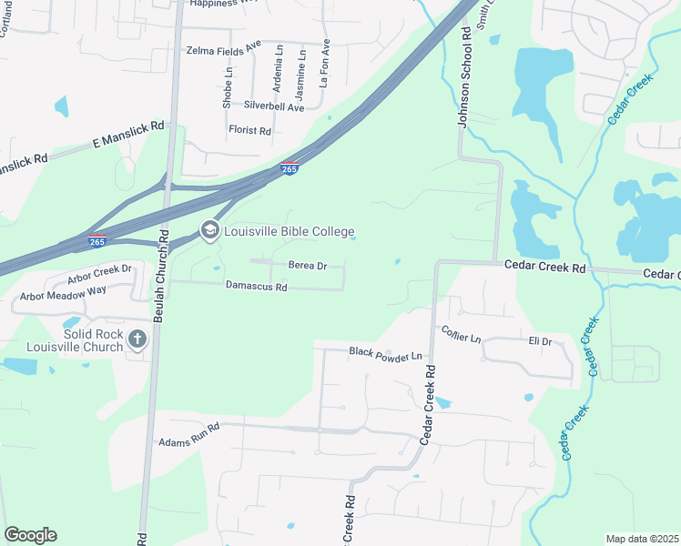 map of restaurants, bars, coffee shops, grocery stores, and more near 8612 Sardis Way in Louisville
