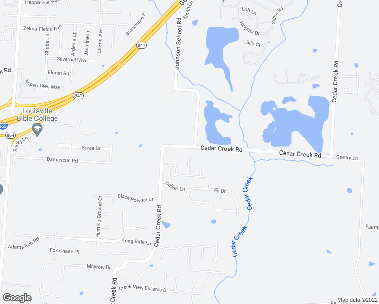 map of restaurants, bars, coffee shops, grocery stores, and more near 9700 Chetwood Court in Louisville