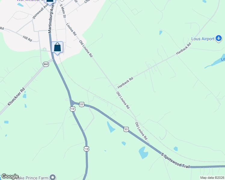map of restaurants, bars, coffee shops, grocery stores, and more near 531 Old Louisa Road in Gordonsville