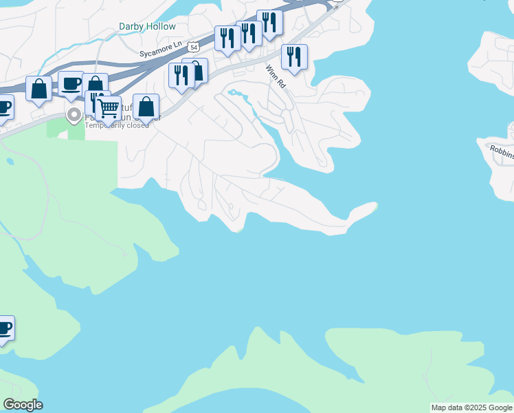 map of restaurants, bars, coffee shops, grocery stores, and more near 5237 Conway Ln in Osage Beach