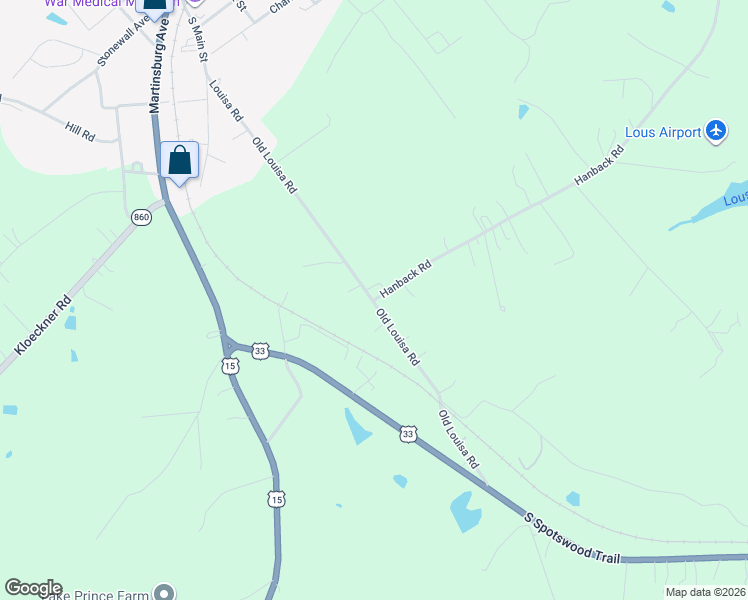 map of restaurants, bars, coffee shops, grocery stores, and more near 531 Old Louisa Road in Gordonsville