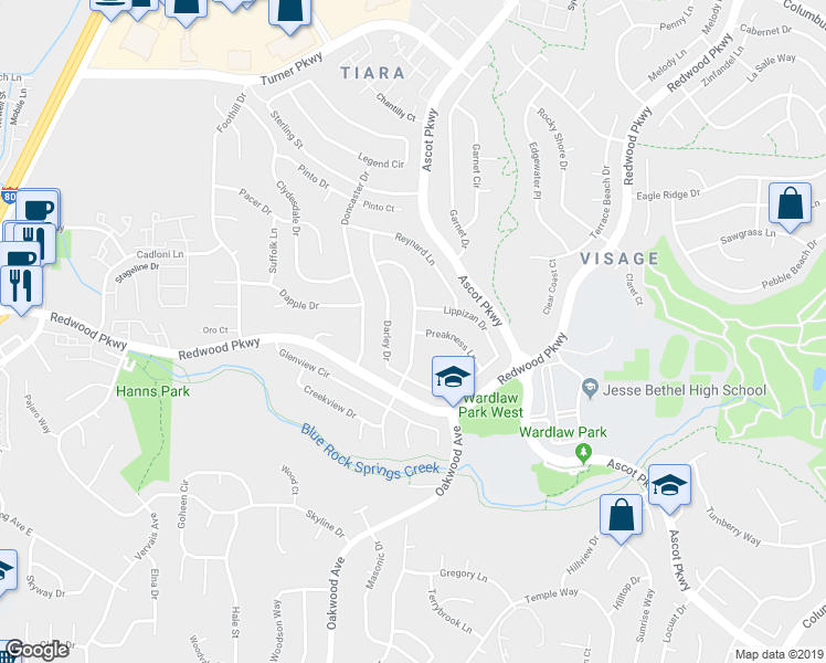 map of restaurants, bars, coffee shops, grocery stores, and more near 299 Trotter Drive in Vallejo