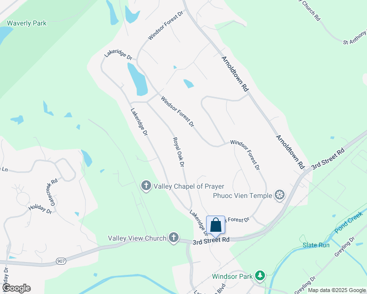 map of restaurants, bars, coffee shops, grocery stores, and more near 9003 Royal Oak Drive in Louisville