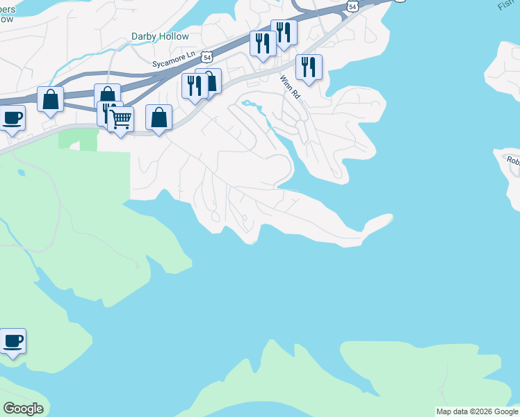 map of restaurants, bars, coffee shops, grocery stores, and more near 867 Lake Road 54-49 in Osage Beach