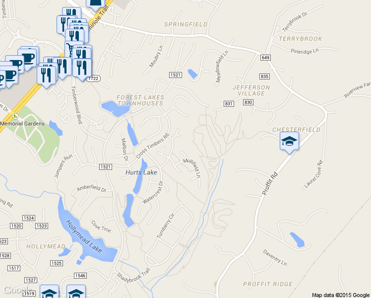 map of restaurants, bars, coffee shops, grocery stores, and more near 3159 Summerfield Court in Charlottesville