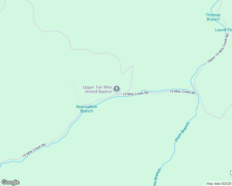 map of restaurants, bars, coffee shops, grocery stores, and more near 1270 10 Mile Creek Road in Branchland