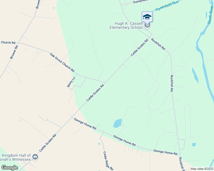 map of restaurants, bars, coffee shops, grocery stores, and more near 769 Cattle Scales Road in Waynesboro